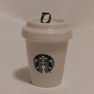 2016 STARBUCKS ORNAMENT TO GO PAPER CUP CERAMIC Christmas Tree Ornament